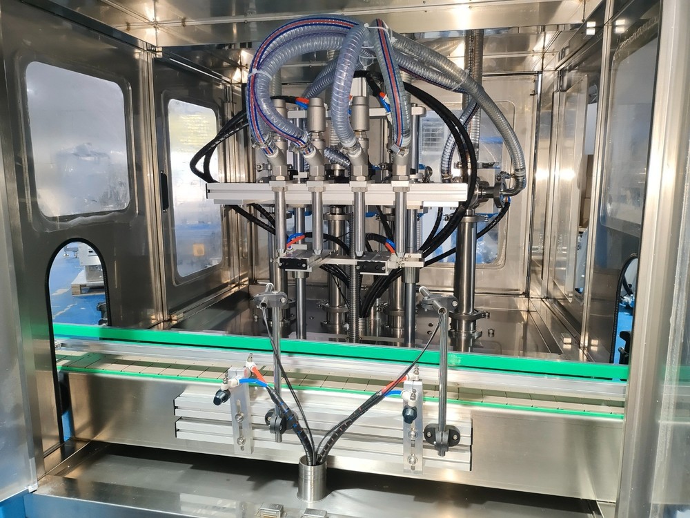 Four Head Automatic Paste/Liquid Filler Machine with Hopper Tank 220v
