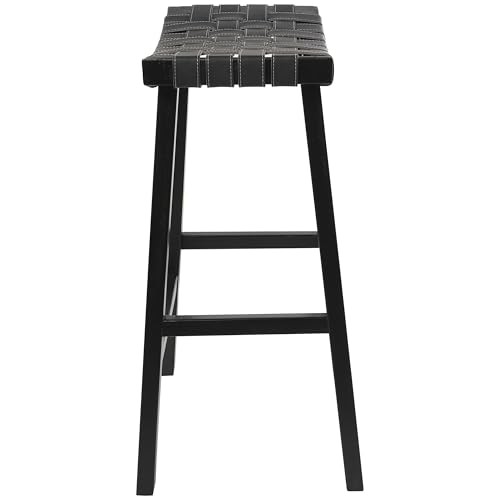 Rustic Birch Bar Stool 18" x 11" x 30" Black