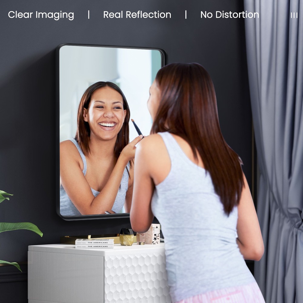 36"X24" Rectangular Bathroom Wall Mirror Vertical or Horizontal Hanging Bedroom