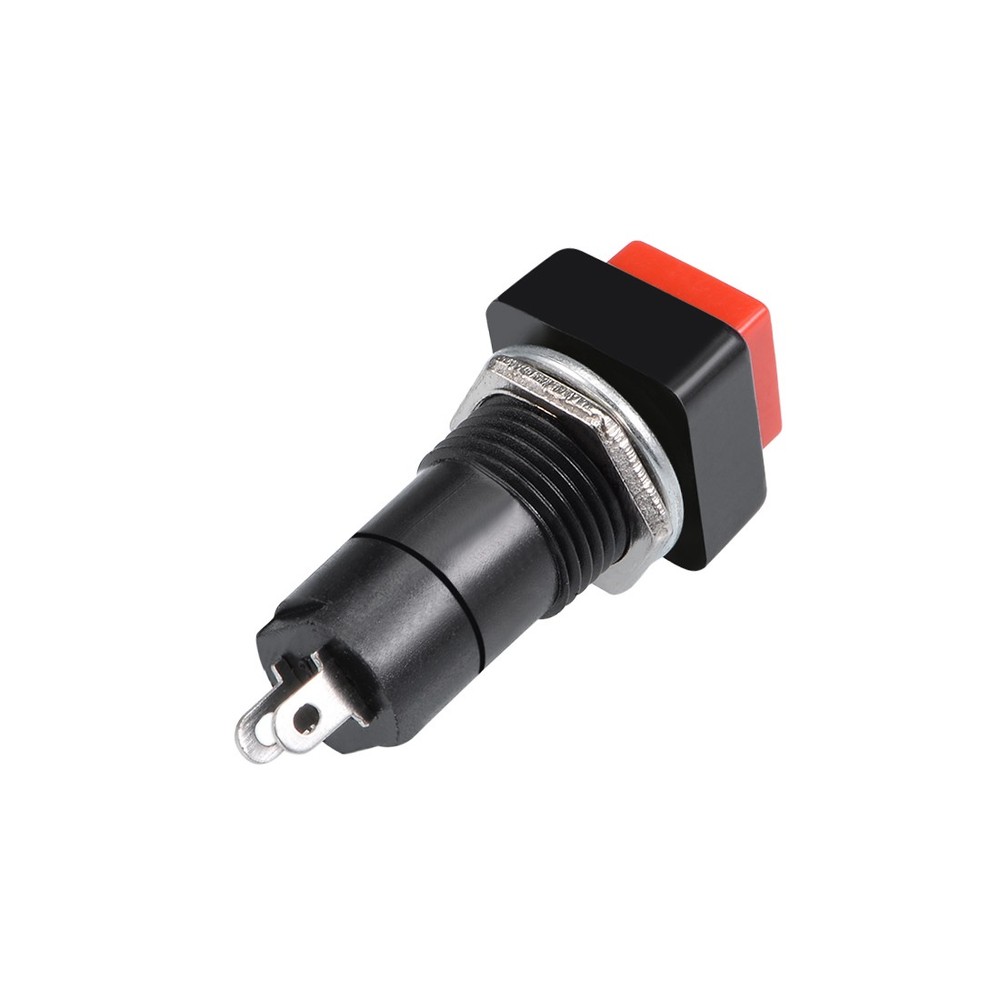 20Pcs,12mm Square Push Button Switch Red Self-Locking Latching SPST NO