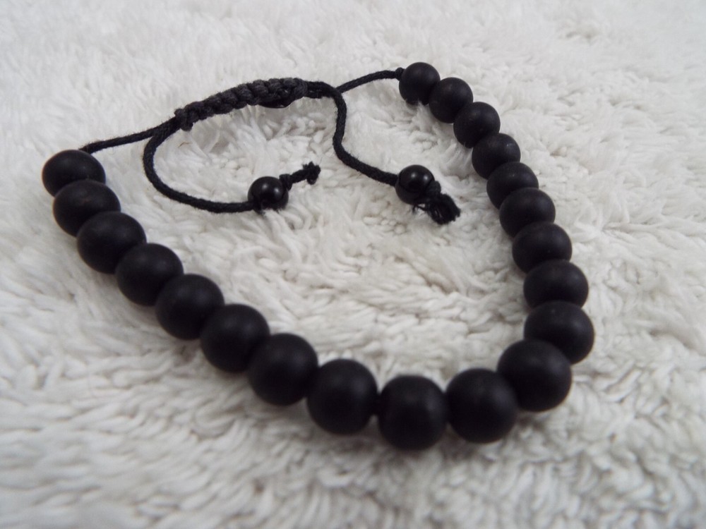 Blackstone Stone Bead Adjustable Bracelet