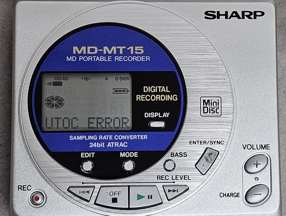 Sharp Mini Disc Portable MD-MT15H