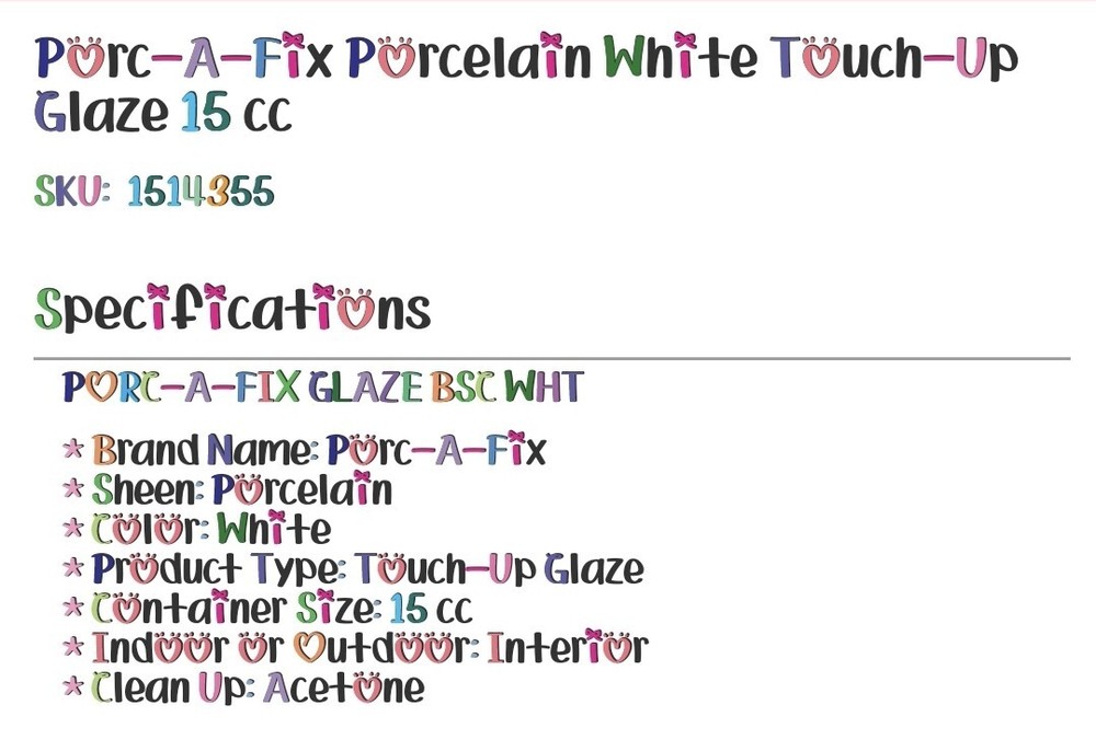 Fixture-Fix Porc-A-Fix Basic White Porcelain Touch-up Paint, 15cc BS-1