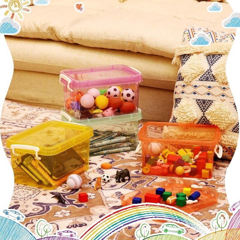 Stackable Clear Storage Bins Plastic Containers Toys Crafts Organization New