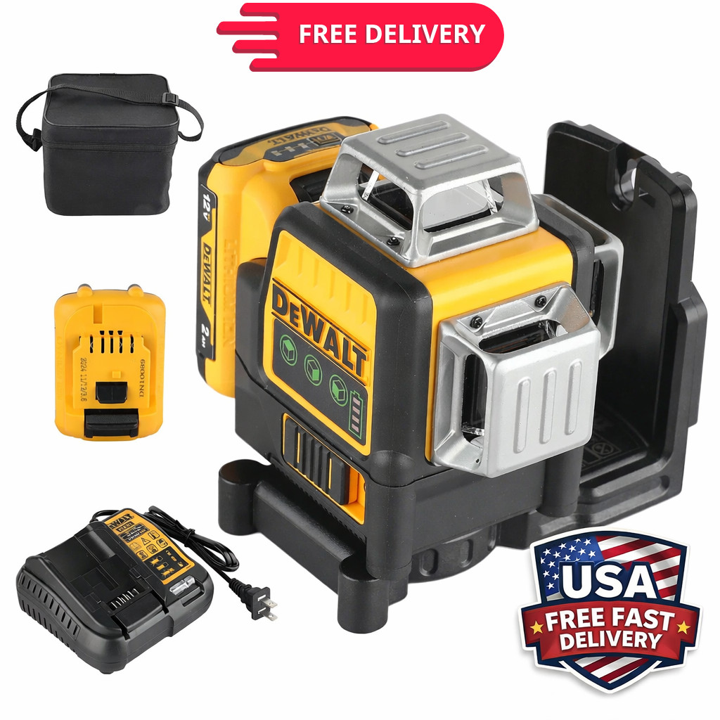 DeWalt DW089LG 12V Green Line 3 x 360 Laser Level Laser Battery+Charger US