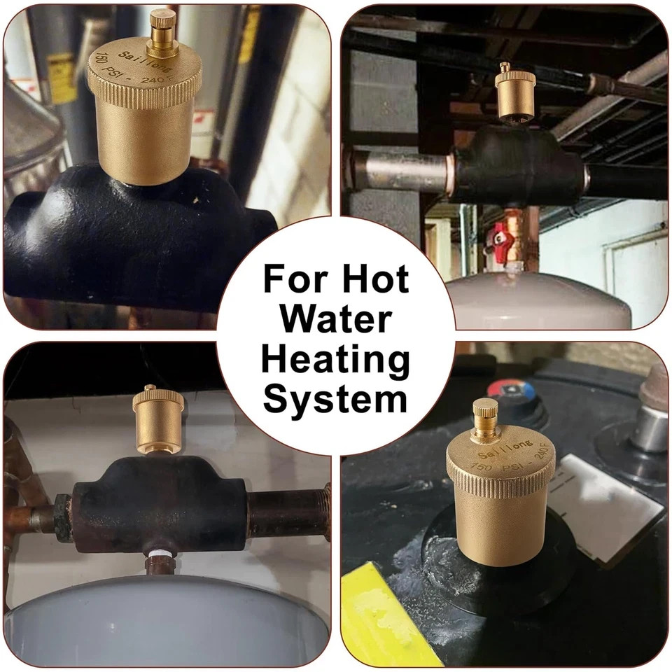 2 Pack 1/8 Inch Automatic Air Vent Valve, Automatic Air Bleed Vent, Float Valve