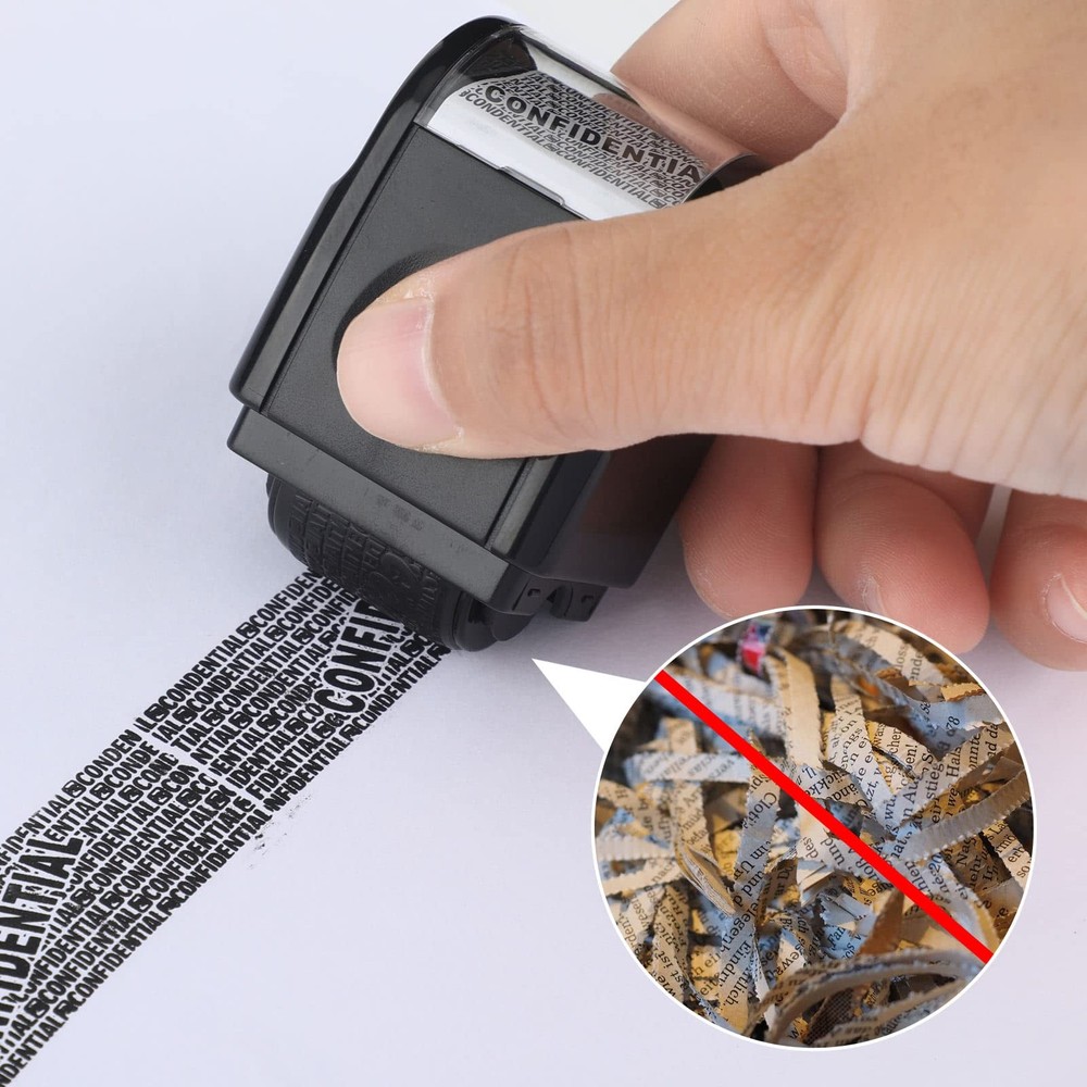 Identity Protection Roller Stamp & Refill Ink for Privacy and Data Security