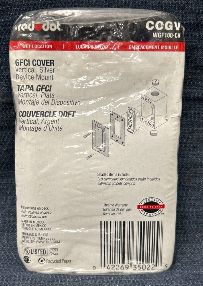 RED DOT VERTICAL GFCI COVER CCGV WGF100-CV