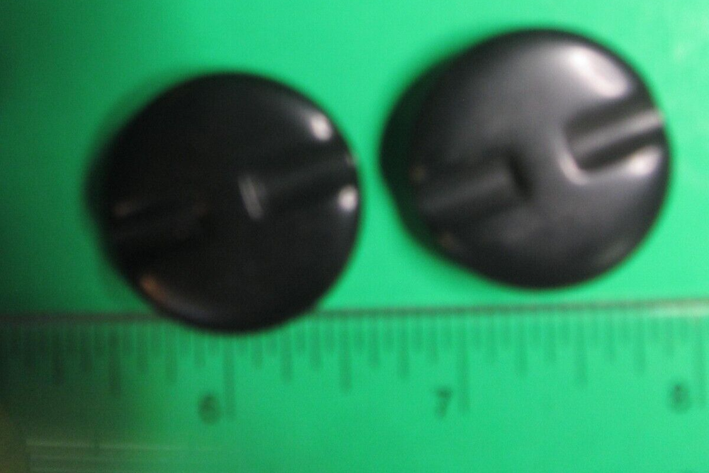 (2) VINTAGE 1" EMBEDDED GLITTER BLACK EARLY PLASTIC SHANK BUTTONS-E225