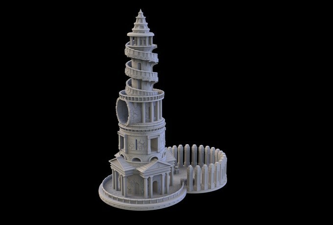Mediterranean Temple Dice Tower
