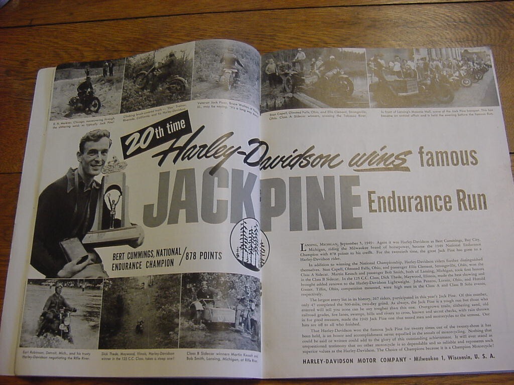 VINTAGE American Motorcycling magazine November 1949 New Triumph Thunderbird