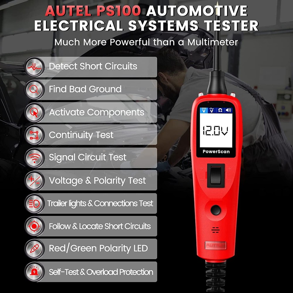Autel PowerScan PS100 Electrical System Diagnosis Tool Auto Circuit Battery Test