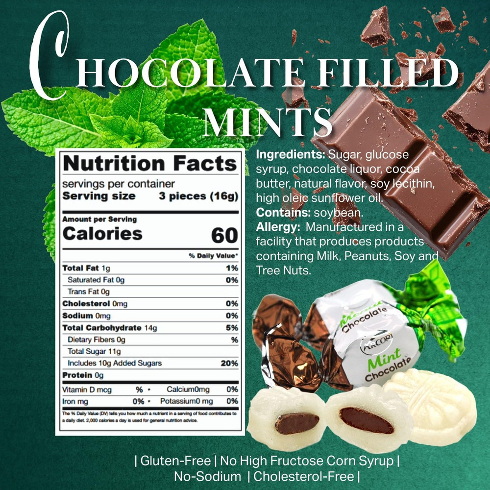 Premium Chocolate Filled Mints | Hard Candy | 2 Pound