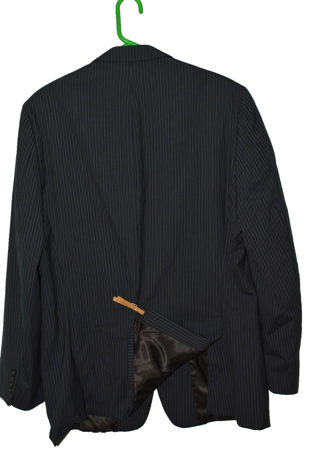 (2Pc Suit 46L 46 Long L) LAUREN RALPH LAUREN black Striped Slim Fit Suit 38x31