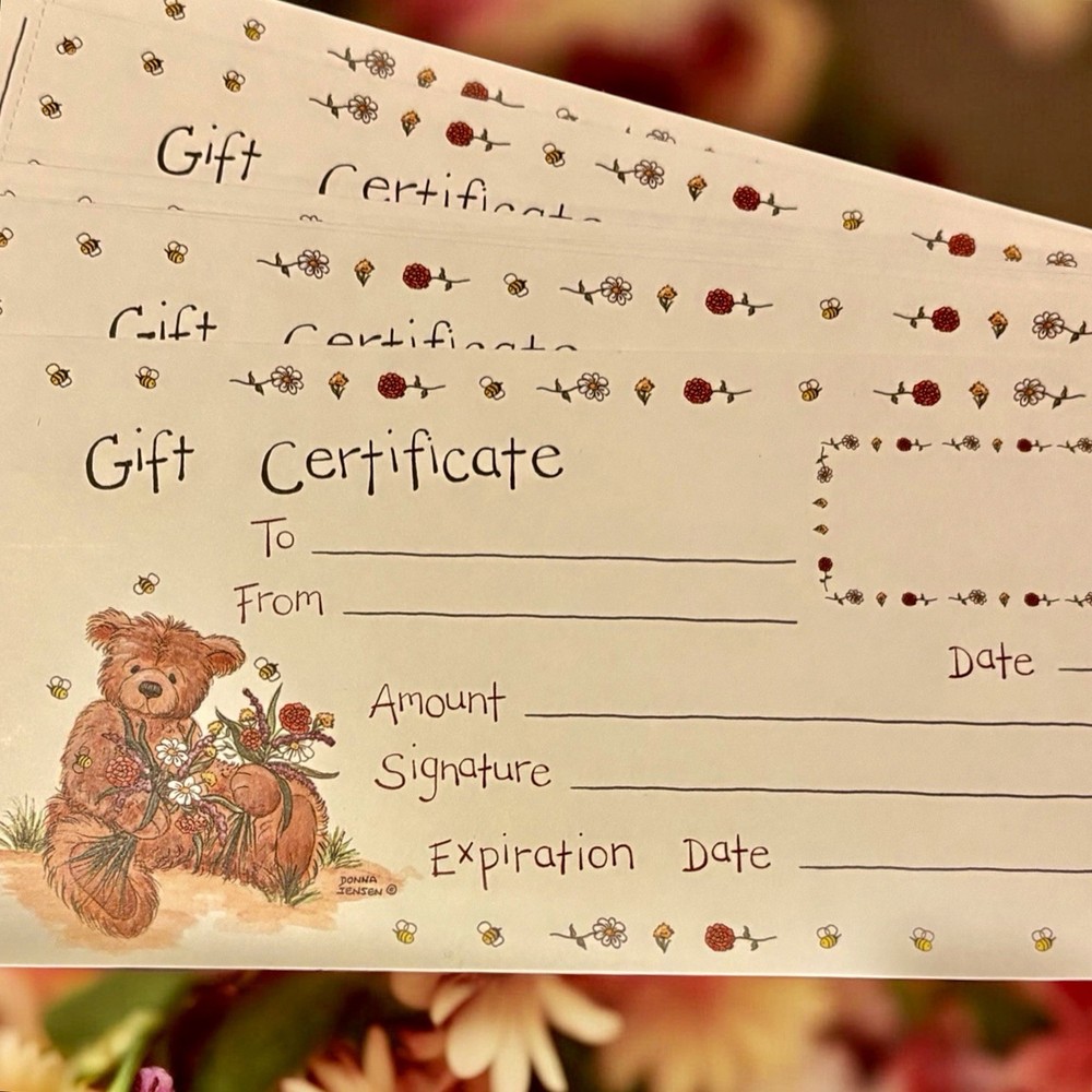 Bears And Flowers Gift Certificates