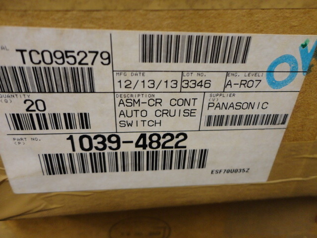 CRUISE CONTROL SWITCH 10394822 Panasonic GM 2005-08