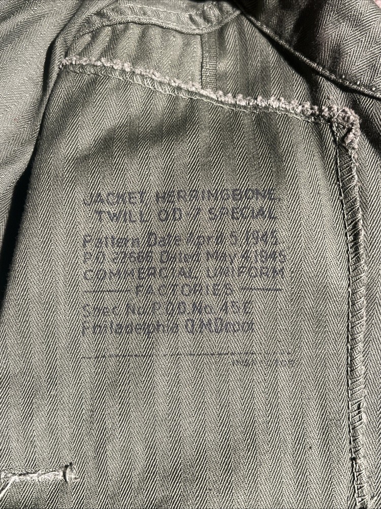 WW2 US Army HBT Jacket Good Condition 1945 Dated (FF505