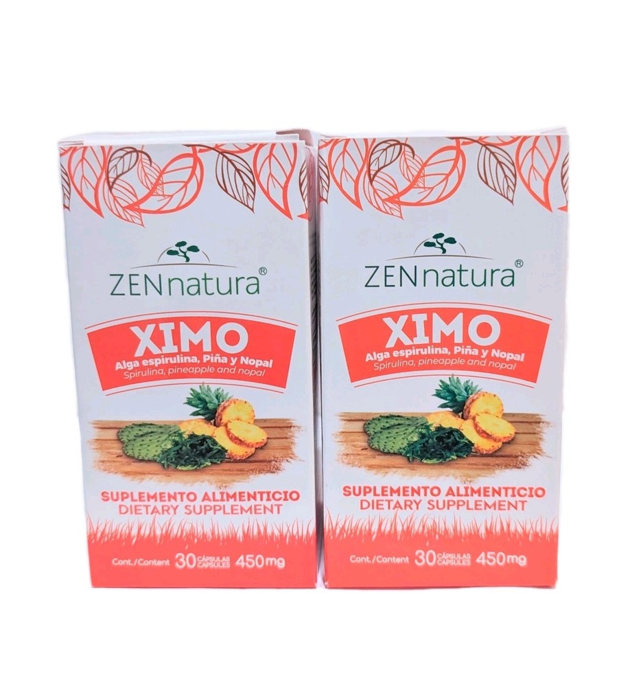 2 PACK! Ximo Spirulina, Pineapple and Nopal 30 Capsules
