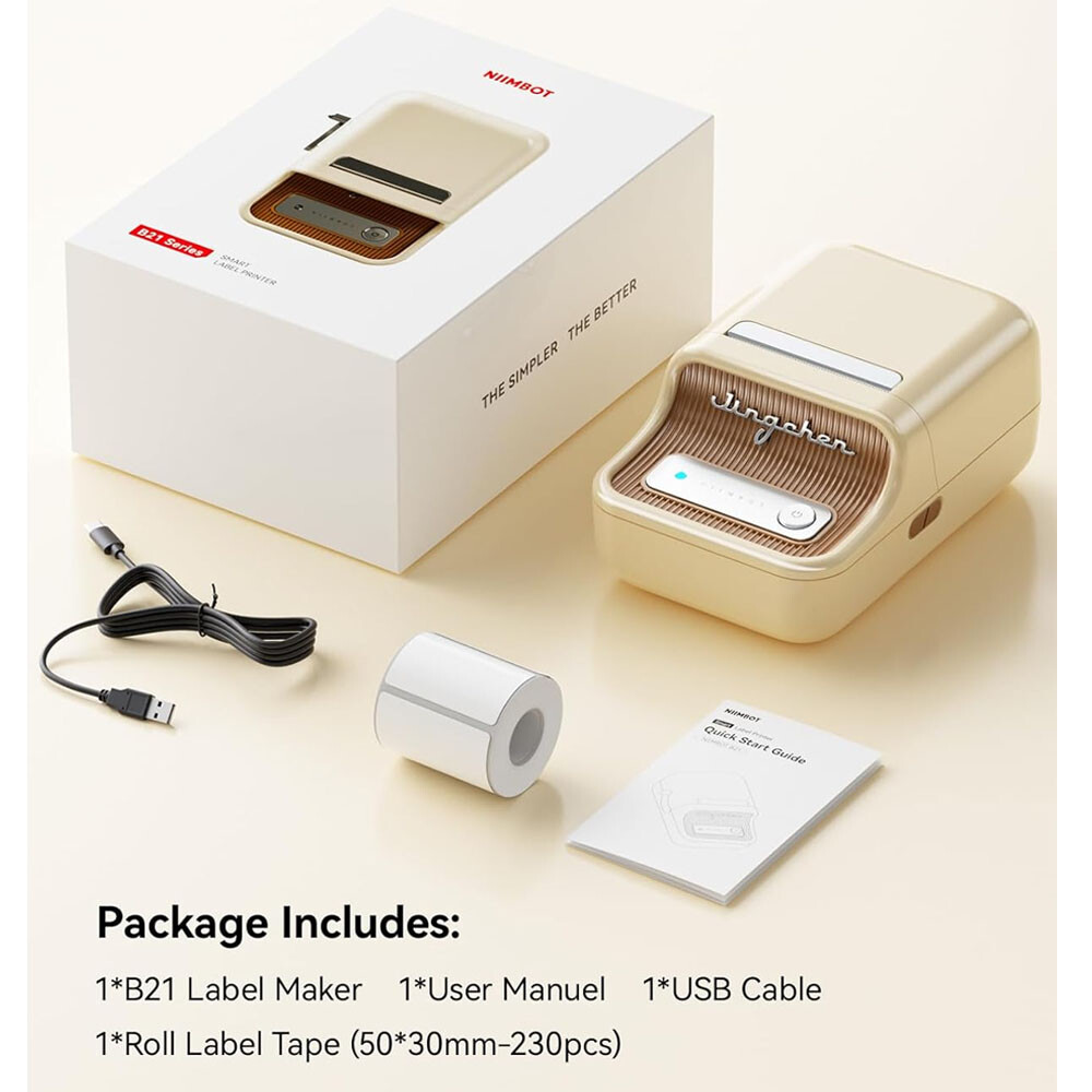 NIIMBOT Label Maker Machine with Tape Portable Bluetooth Thermal B21 Printer