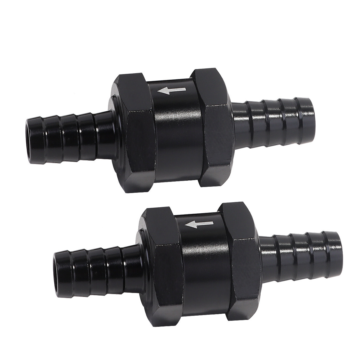 3/8" Fuel Check Valve One Way Inline Non Return Diesel Gasoline Black 10mm 2Pcs