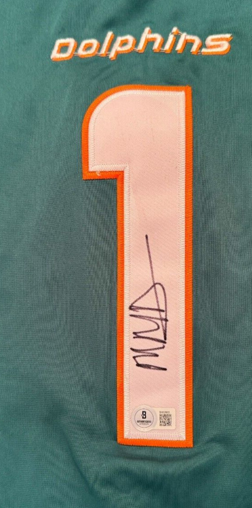 MIKE MCDANIEL SIGNED MIAMI DOLPHINS JERSEY XL BECKETT BAS COA