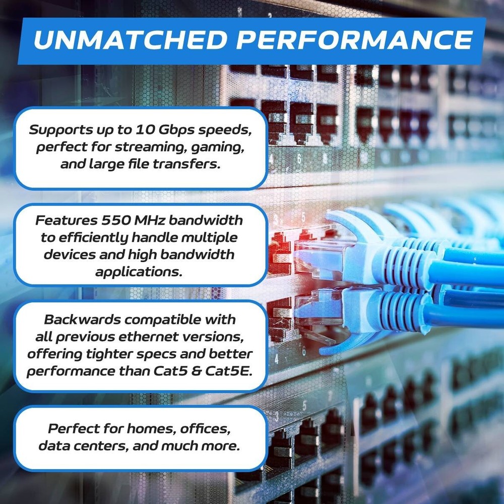 CAT6 500FT Cable CCA UTP Unshielded Solid 23AWG Ethernet LAN Network RJ45 BLUE