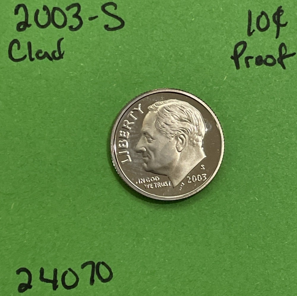 2003 S Roosevelt Dime 10c Gem DCam Proof CN-Clad