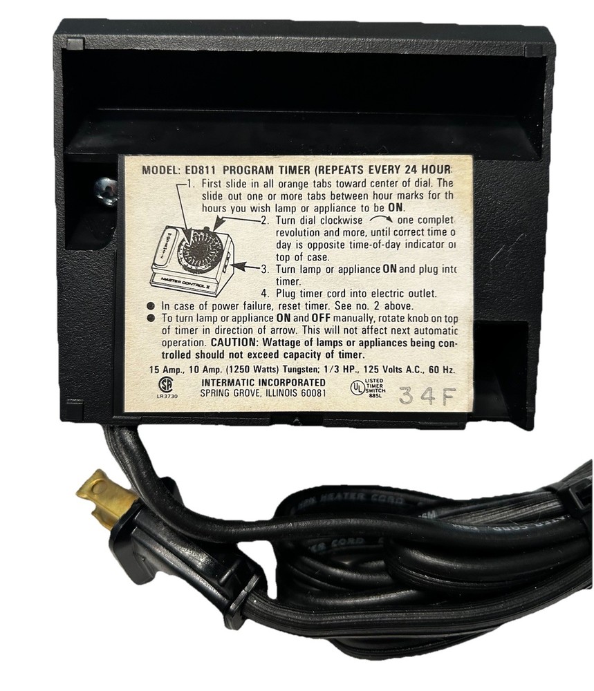 Vintage Intermatic Master Control II 24hr Automatic Program Timer Model ED811