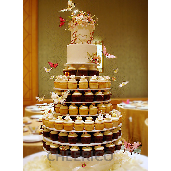 5 Tier White Maypole Acrylic Cupcake Stand Cup Cake Tower Tree