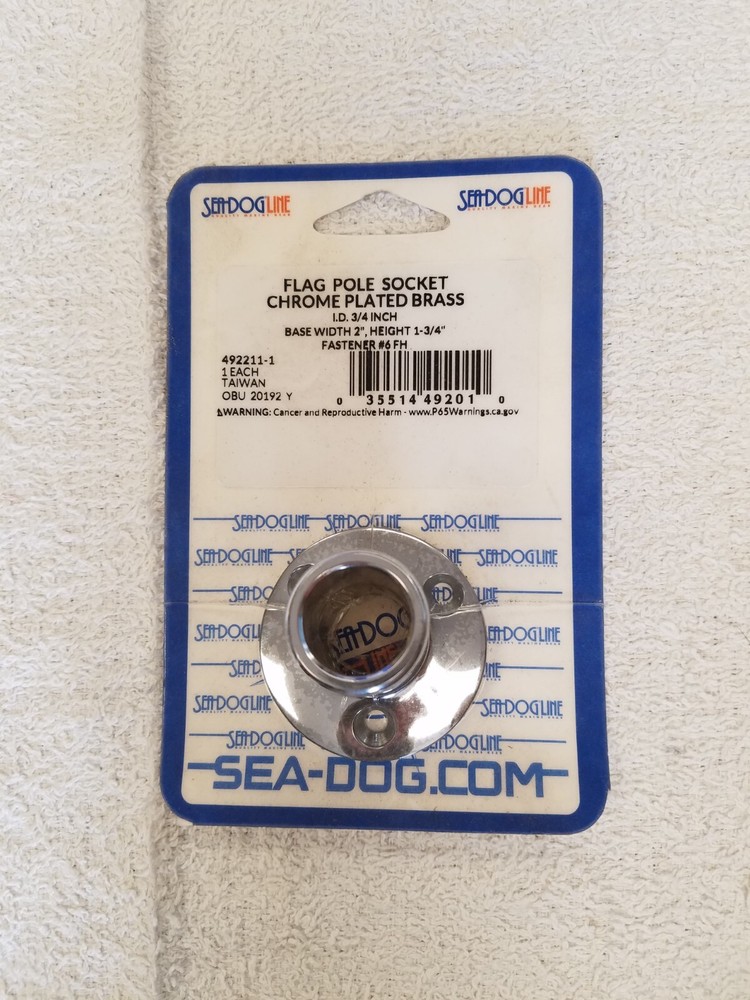 Sea-Dog 3/4" Pole Socket Chrome Plated Brass #492211-1