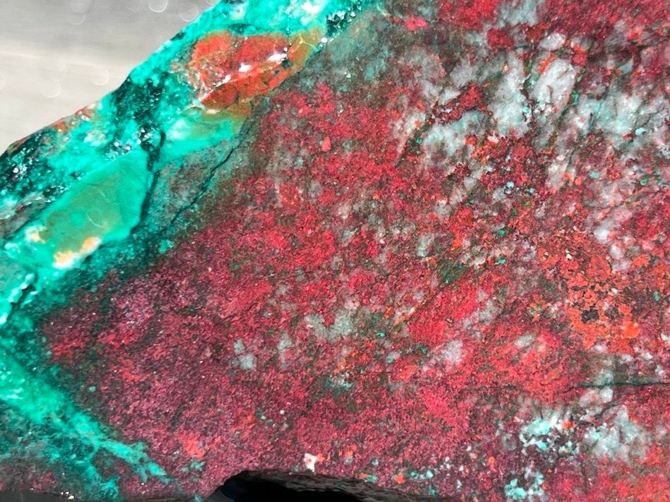 Sonora Sunrise Sunset Chrysocolla Cuprite 5.25"x2.25" Lapidary Rough Slab S1