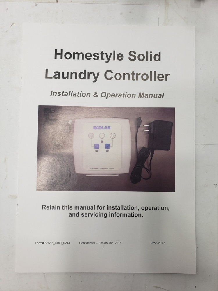 Ecolab Homestyle Solid Laundry Dispenser and Control Panel 9253-2018 New Open Bx