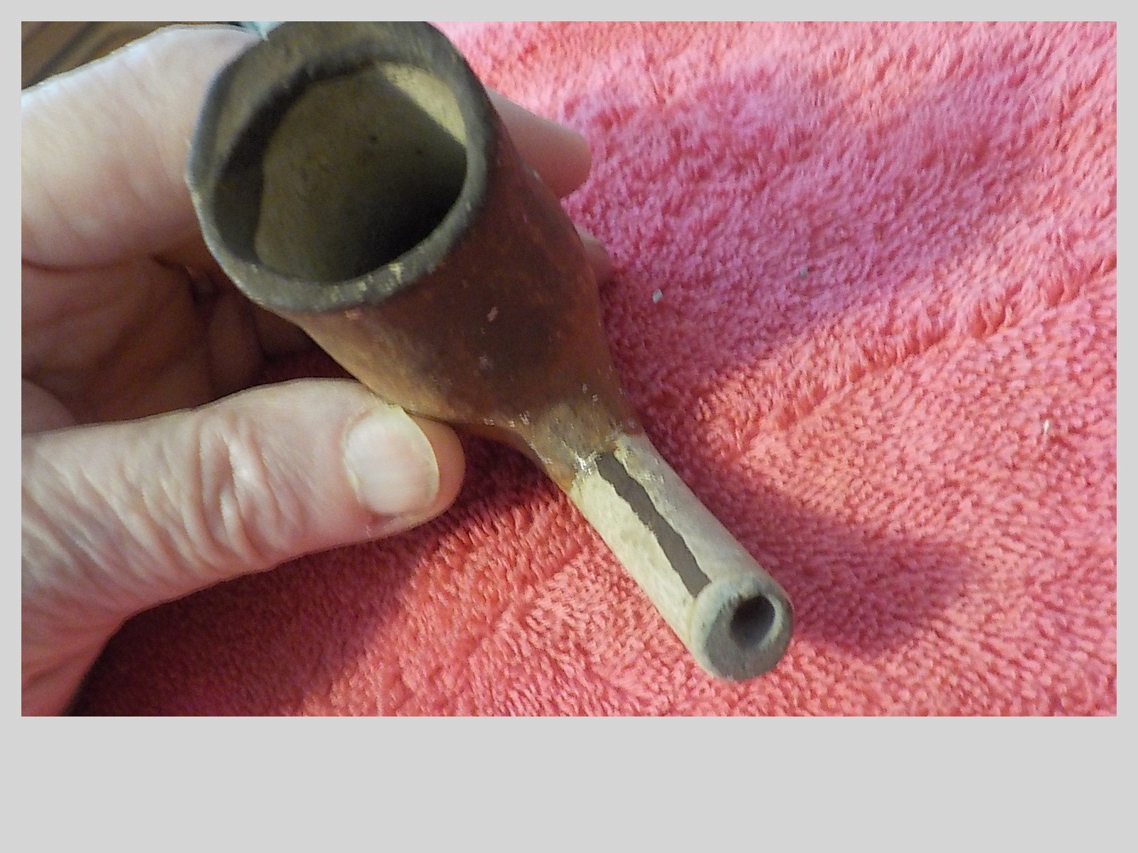 Vintage Isleta Pueblo pottery pipe head antique