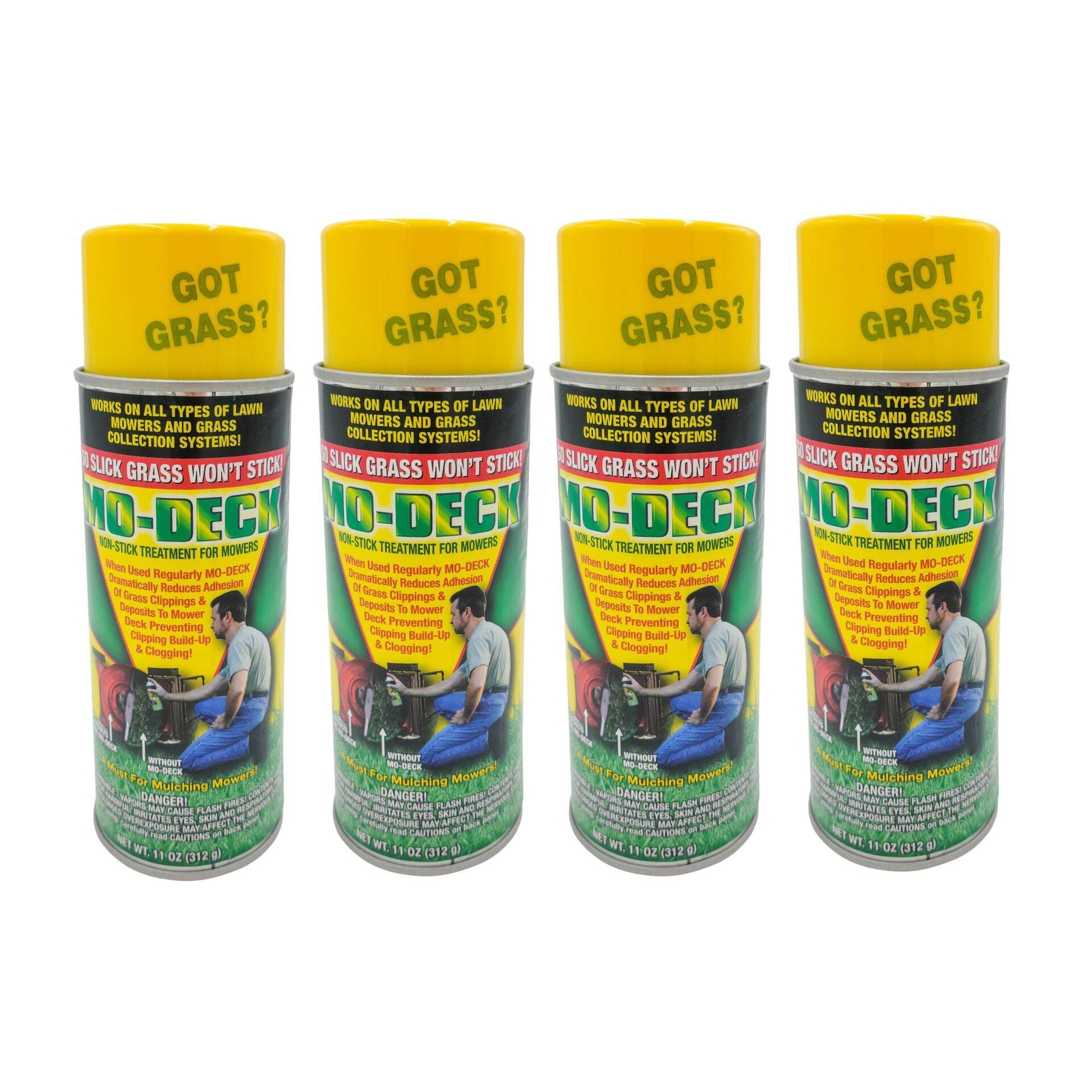 4-Pack of Mo-Deck Lawn Mower Deck Non-Stick Spray