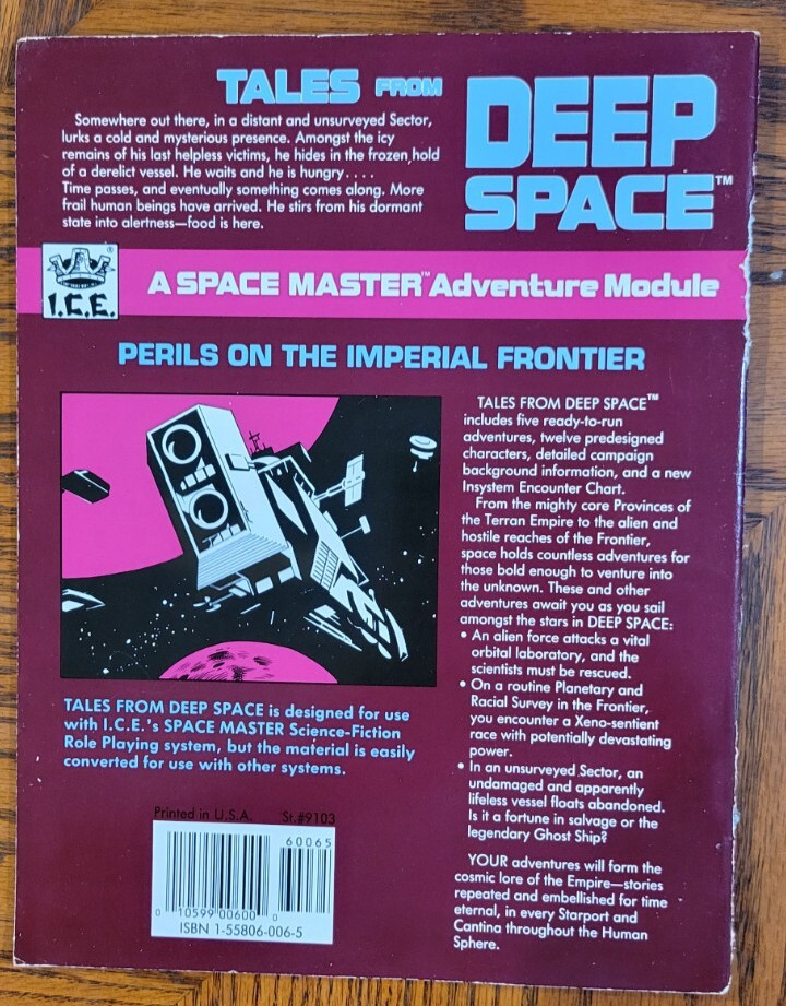 1988 Tales from Deep Space A Space Master 9103 I.C.E. Adventure Module 1st Ed