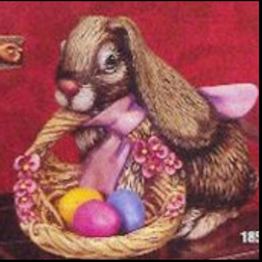 Ceramic Bisque Ready to Paint Easter Bunny with a Basket and 3 Eggs