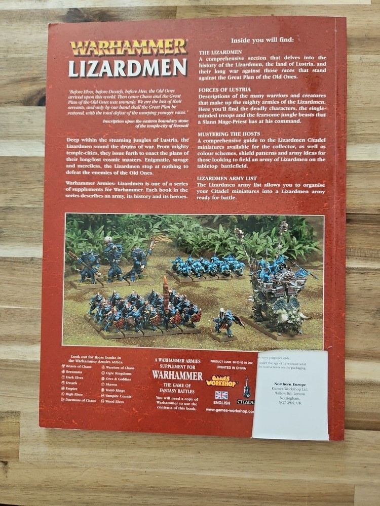 Warhammer Lizardmen Codex Games Workshop (missing UPC)