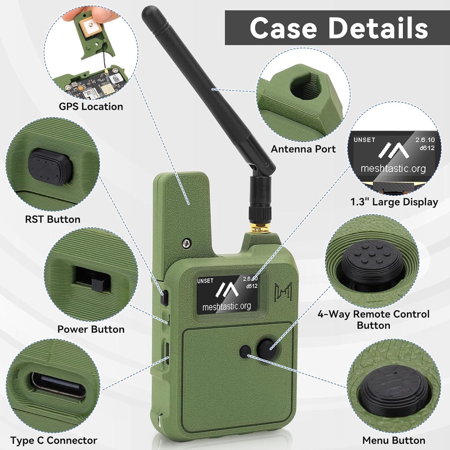 Wio Tracker L1 Meshtastic Node Meshnology Board Kit Bluetooth GPS +Battery+ Case