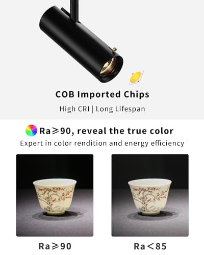 LED Ceiling Spotlight, 9w Cob Ceiling Spot 9W-3000K Surface Mounted-Black