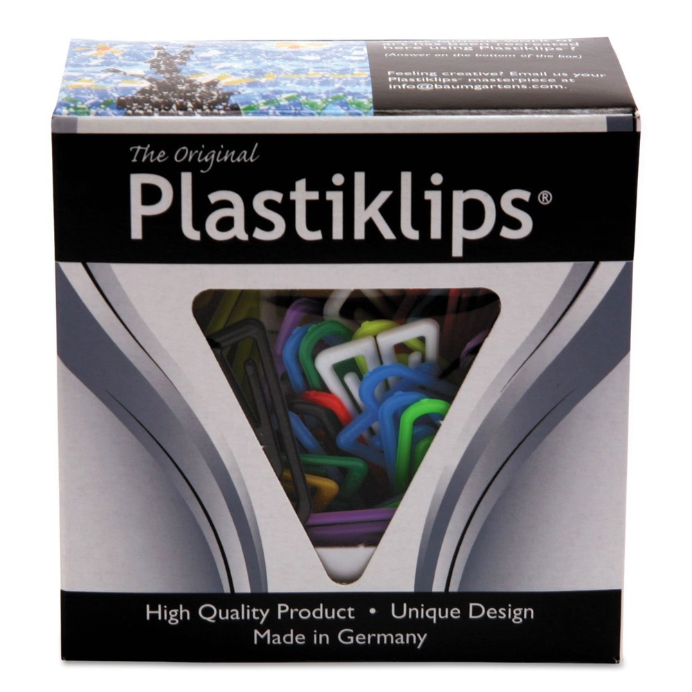 Baumgartens LP0600 Plastiklips Paper Clips, Large, Assorted
