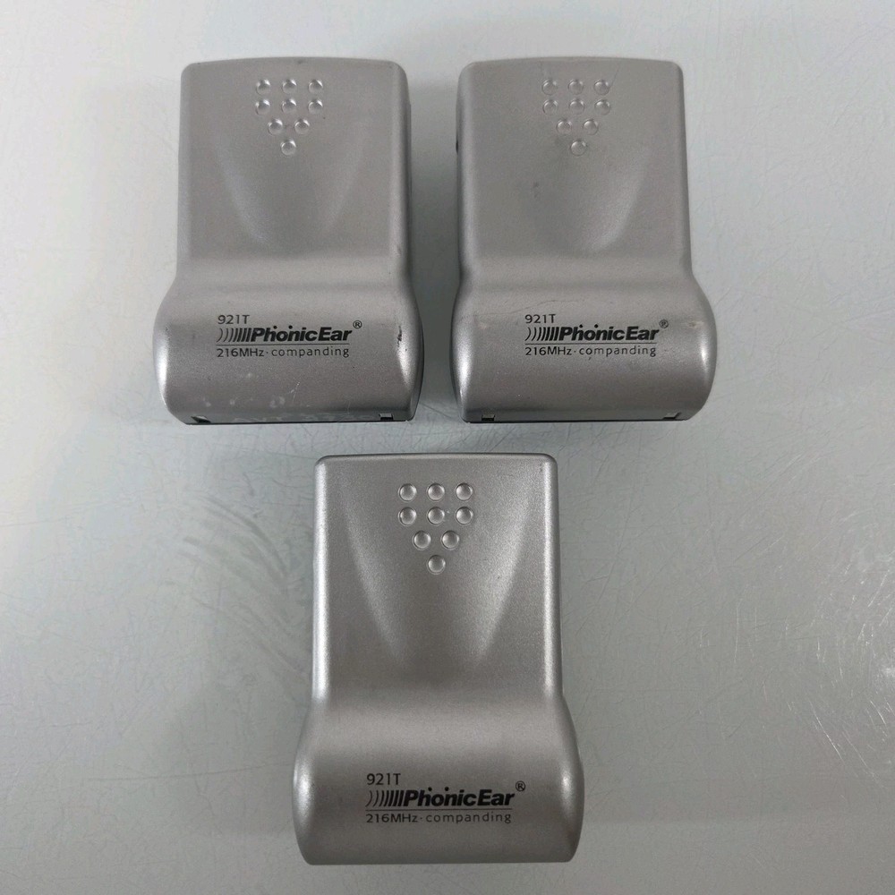 LOT OF 3 Bodyworn Transmitter 921T Radium 216MHz by Phonic Ear UNTESTED TURNS ON
