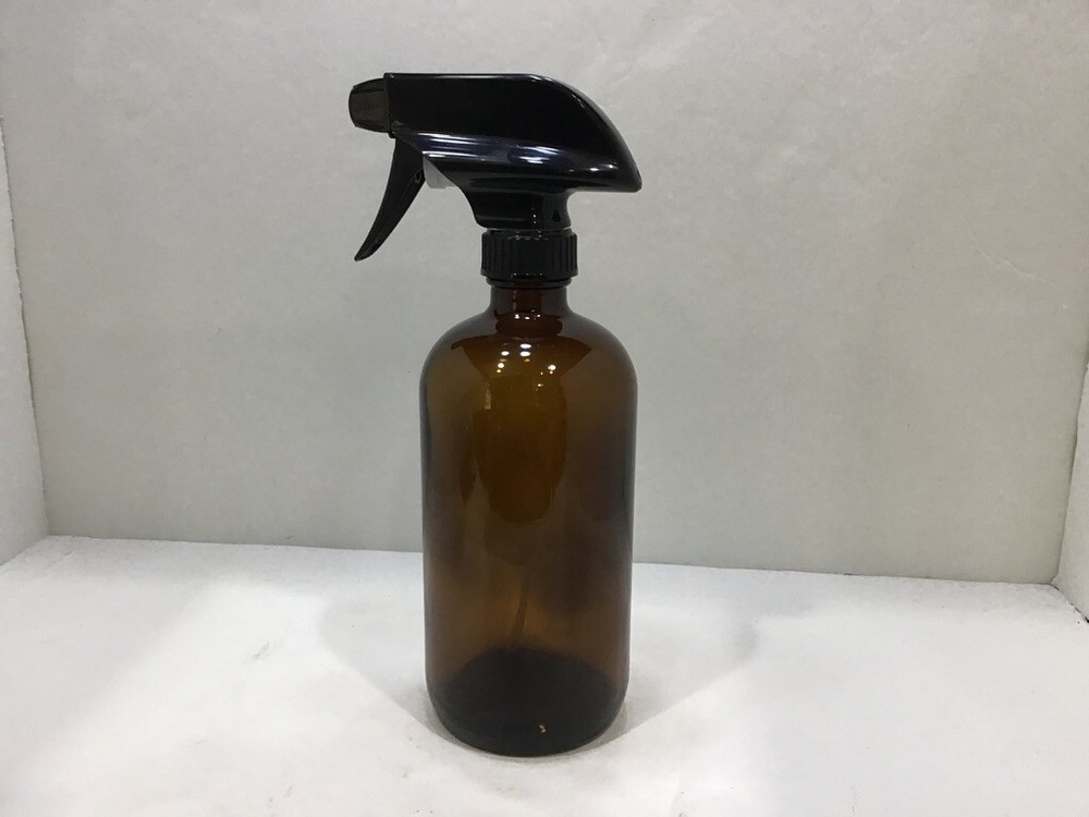 Empty Amber Glass Pump Spray Bottle 16 oz Refillable Container