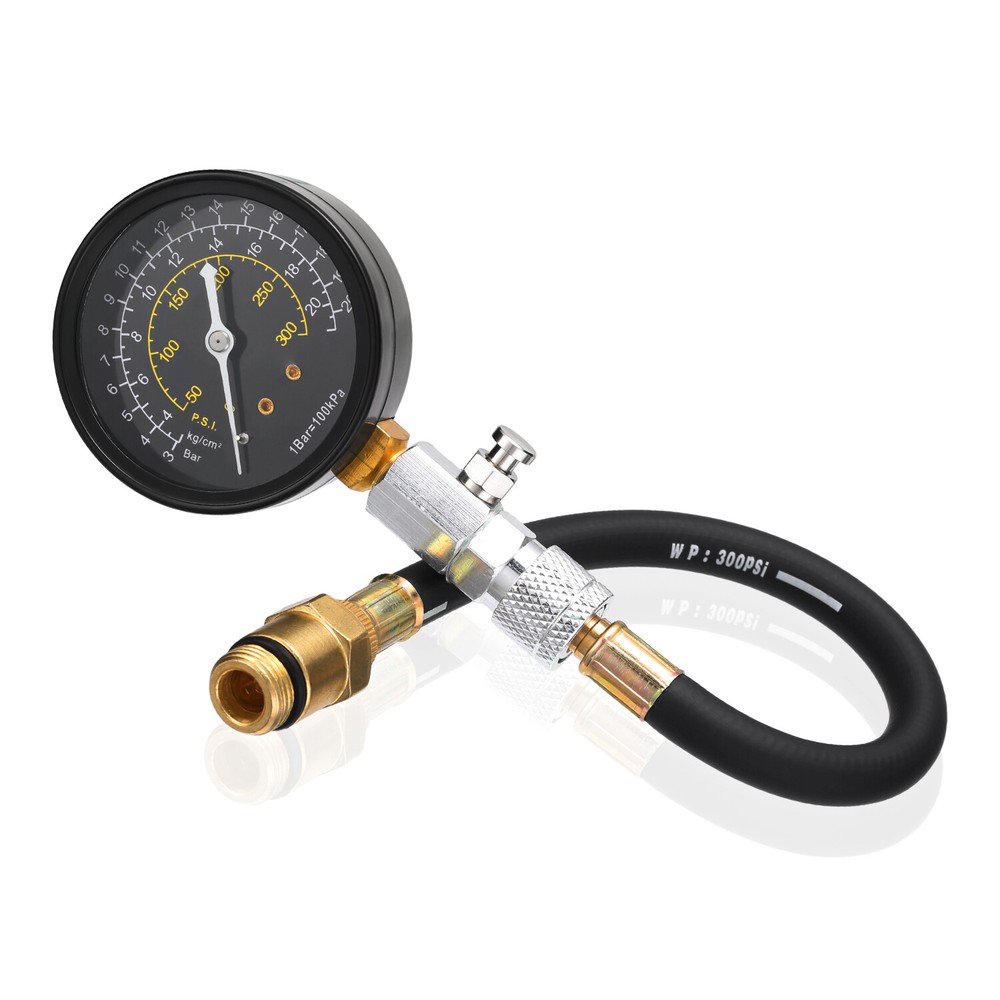 Engine Compression Tester Testing Gauge Gage Check Test Tool Kit 50-300 PSI