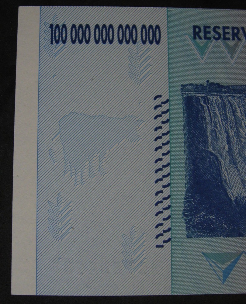 Authentic ZIMBABWE 100 Trillion Dollar Note 2008 AA Uncirculated A+ Condi