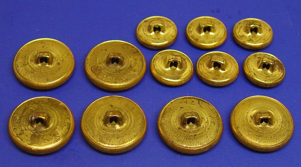 STANLEY BLACKER REPLACEMENT BUTTONS 12 TWO-PART GOLD TONE BUTTONS FAIR USED COND
