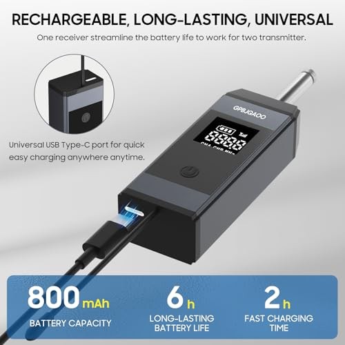 Wireless Microphone, UHF Dual Wireless Metal Dynamic Microphone System with