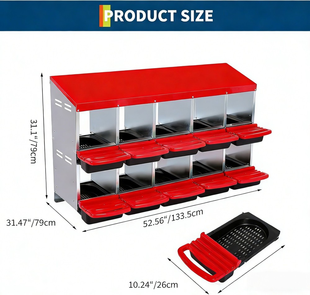 Chicken Nesting Boxes 10 Compartment Metal Chicken Nesting Box Roll Away Design