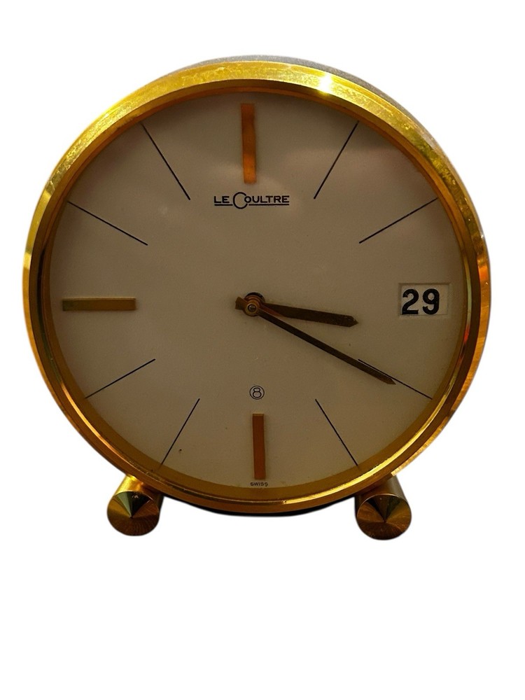 Rare Fully Functional / Tested Jaeger LeCoultre Brass Vintage Desk Clock Ref 425