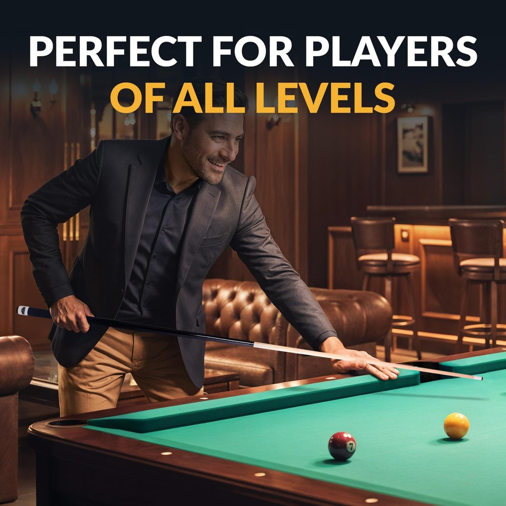 Hathaway Conquest 58-in Maple Pool & Billiard Cue Stick & Case Set - Black