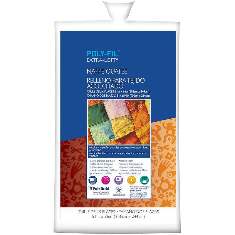 Extra-Loft Bonded Polyester Batting Full Size 81"X96" FOB: MI